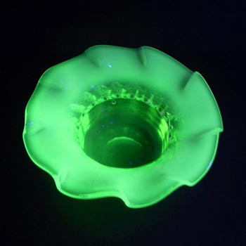 Victorian Vaseline/Uranium & Opalescent Glass Bowl
