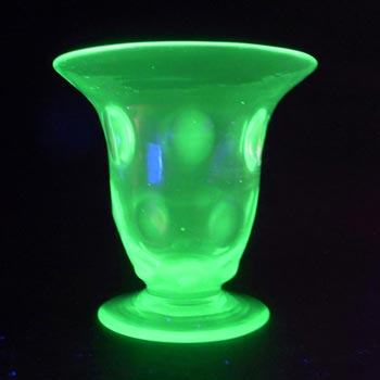 (image for) Thomas Webb Uranium Green Glass Bull's Eye Vase - Marked