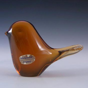 Wedgwood Topaz/Amber Glass Bird Paperweight RSW70