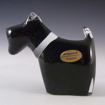 Wedgwood Black Glass Scottie Dog / Terrier Paperweight SG418