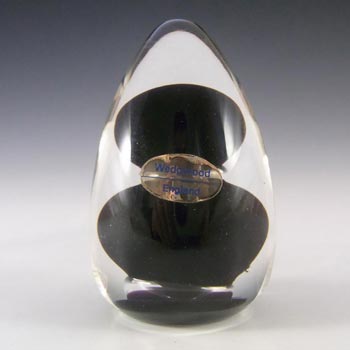 Wedgwood Amethyst Glass Domed Paperweight RSWII - Marked