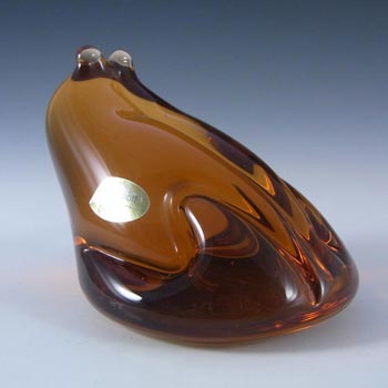 (image for) Wedgwood Topaz Glass Frog Paperweight RSW404 - Marked - Click Image to Close