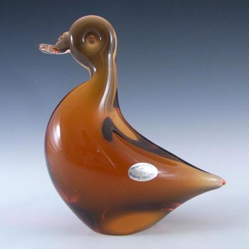 Wedgwood Topaz/Amber Glass Duck RSW232 - Marked