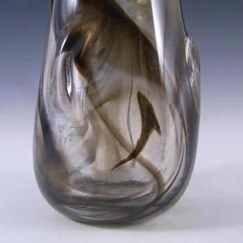 Whitefriars #9612 Wilson/Dyer Streaky Brown Glass Knobbly Vase
