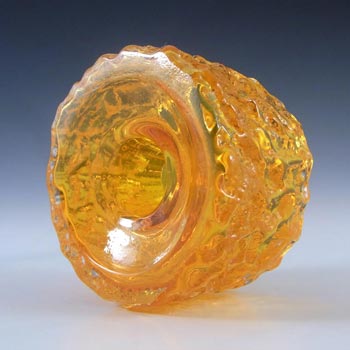 Whitefriars #9733 Baxter Tangerine Glass Textured Bark Candle Holder
