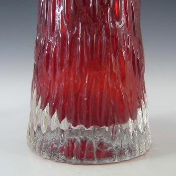 Whitefriars #9834 Baxter Ruby Red Glass Textured Vase