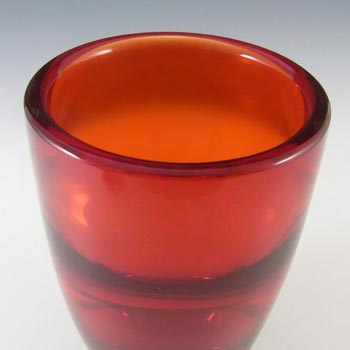 Whitefriars #9582 Baxter Ruby Red Glass Flared Vase