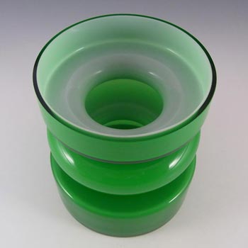 Alsterfors #S5003 Per Olof Ström Green Cased Glass Hooped Vase