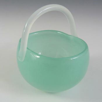 Archimede Seguso Alabastro Glass Basket Bowl - Label