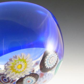 Archimede Seguso Murano Incalmo Millefiori Blue Glass Bowl
