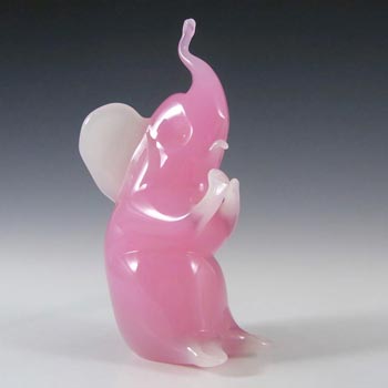 Archimede Seguso Alabastro Pink Glass Elephant Sculpture
