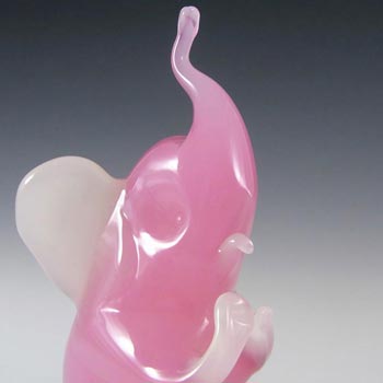 Archimede Seguso Alabastro Pink Glass Elephant Sculpture