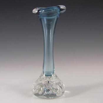 Swedish Aseda Blue Glass Jack In The Pulpit/Bone Vase