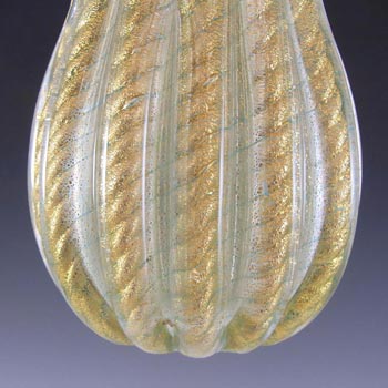 Barovier & Toso Murano Cordonato Oro Gold Leaf Glass Vase