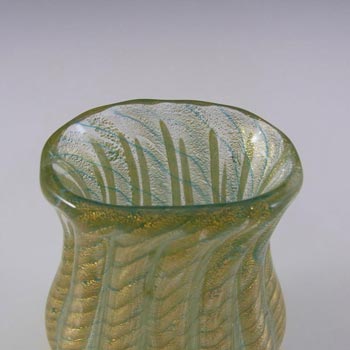 Barovier & Toso Murano Cordonato Oro Gold Leaf Glass Vase
