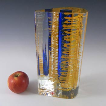 Beránek #1999/24/22 Czech Blue & Yellow Glass Vase by Jan Konarik