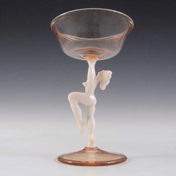 Vintage 1930's Art Deco Lampworked Nude Lady Spirit Glass