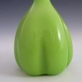 Elme 1970s Scandinavian Green Cased Glass 'Melon-Form' Vase
