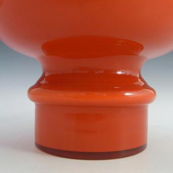 Lindshammar 1970's Swedish Orange Hooped Glass Vase