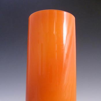 Ryd 1970s Scandinavian Orange Cased Glass Hooped Vase