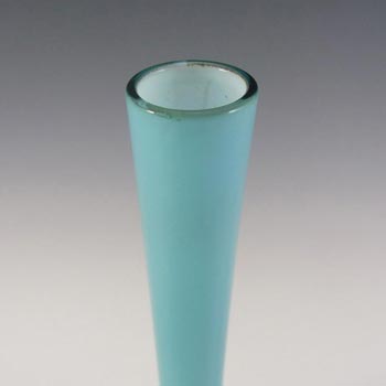 Elme 1970s Scandinavian Blue Cased Glass 'Melon-Form' Vase