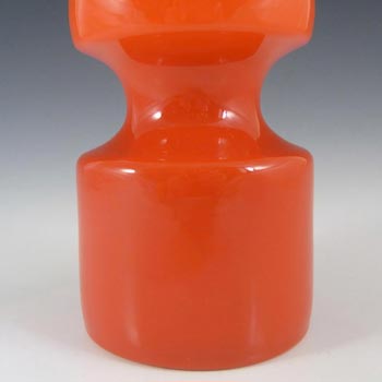 Alsterfors #S5014 Per Ström Red Hooped Glass Vase - Signed