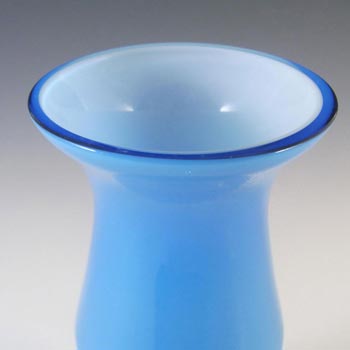 Ryd Swedish / Scandinavian Blue Cased Glass Hooped Vase