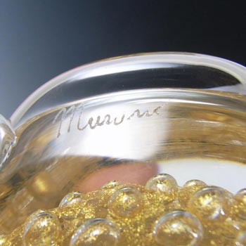 Cenedese Murano Gold Leaf Bullicante Glass Tortoise - Signed