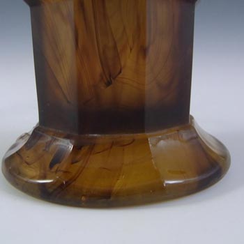 Davidson #279D Art Deco 7.5" Amber Cloud Glass Vase