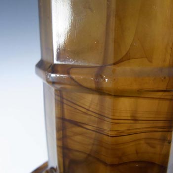 Davidson #279 Art Deco 8" Amber Cloud Glass Vase