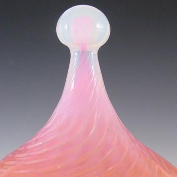 Empoli Italian Pink/Orange Opaline Glass Jar/Pot - Labelled