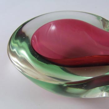 Murano Geode Pink & Turquoise Sommerso Glass Teardrop Bowl
