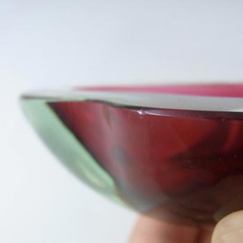 Murano Geode Pink & Turquoise Sommerso Glass Teardrop Bowl