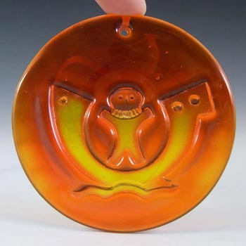 Holmegaard Michael Bang Orange Glass Noahs Arc Suncatcher