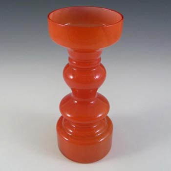 Japanese Orange Cased Hooped Glass Vase - Swedish Style