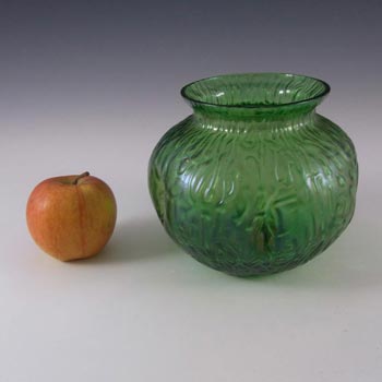 Art Nouveau Bohemian 1900's Iridescent Green Glass Vase