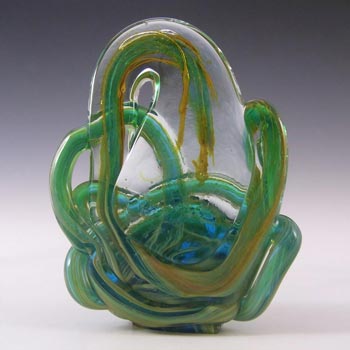 Mdina Maltese Blue/Green Speckled Glass Knot Sculpture