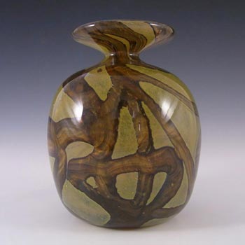 Mdina Brown & Sandy 'Earthtones' Glass Vase - Signed #4