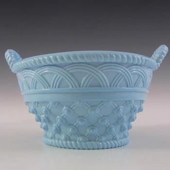Antique 1890's Victorian Blue Milk Glass Bowl