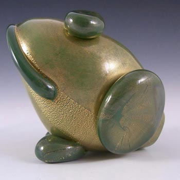 SIGNED Alberto Donà Gold Leaf Murano Glass Frog Sculpture