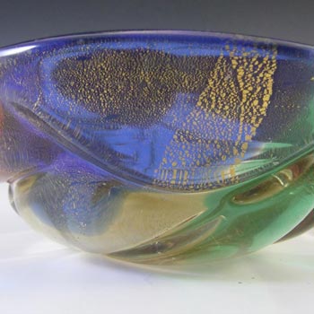 Archimede Seguso? Italian Murano Gold Leaf Glass Bowl