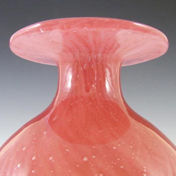 Nazeing? British Clouded Mottled Pink Bubble Glass Vase