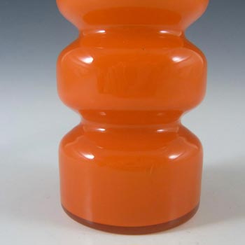 Ryd Scandinavian / Swedish Orange Cased Glass Hooped Vase