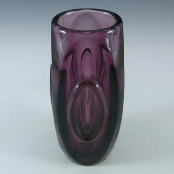 Rosice Sklo Union Purple Glass Lens Vase - Rudolf Schrötter