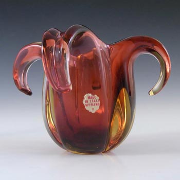 (image for) Murano/Sommerso Brown & Amber Cased Glass Sculpture Vase