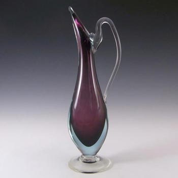 Murano/Venetian Purple & Blue Sommerso Glass Vase/Jug
