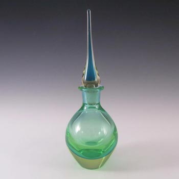Murano Uranium Green Sommerso Glass Decorative Bottle