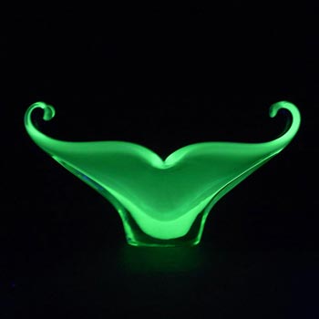 (image for) Murano/Venetian Blue & Uranium Green Sommerso Glass Bowl