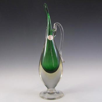 Murano/Venetian Green & Yellow Sommerso Glass Vase/Jug