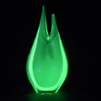 (image for) Murano/Venetian Blue & Uranium Green Sommerso Glass Vase